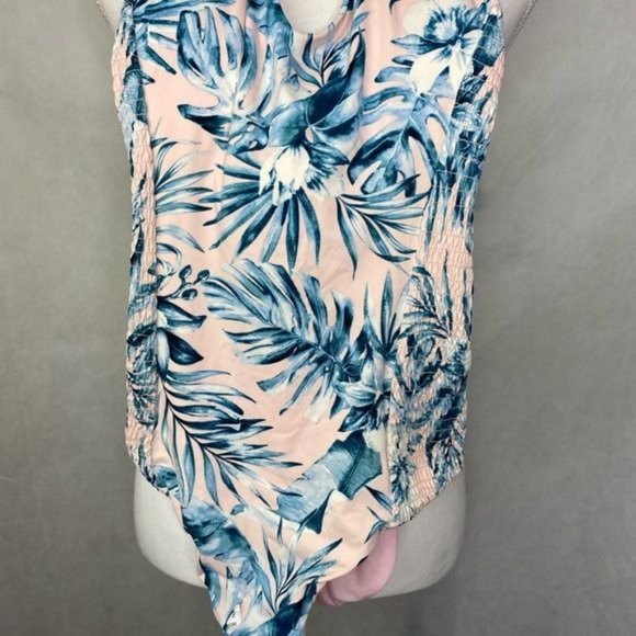 Bar111 ladies one Piece swimsuit pink and blue tropical print size medium M - Picture 3 of 8
